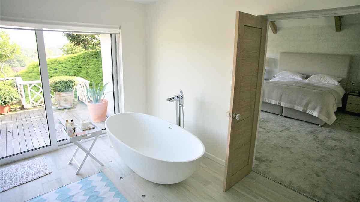 internal photo of bathroom ensuite designed by architect in cornwall