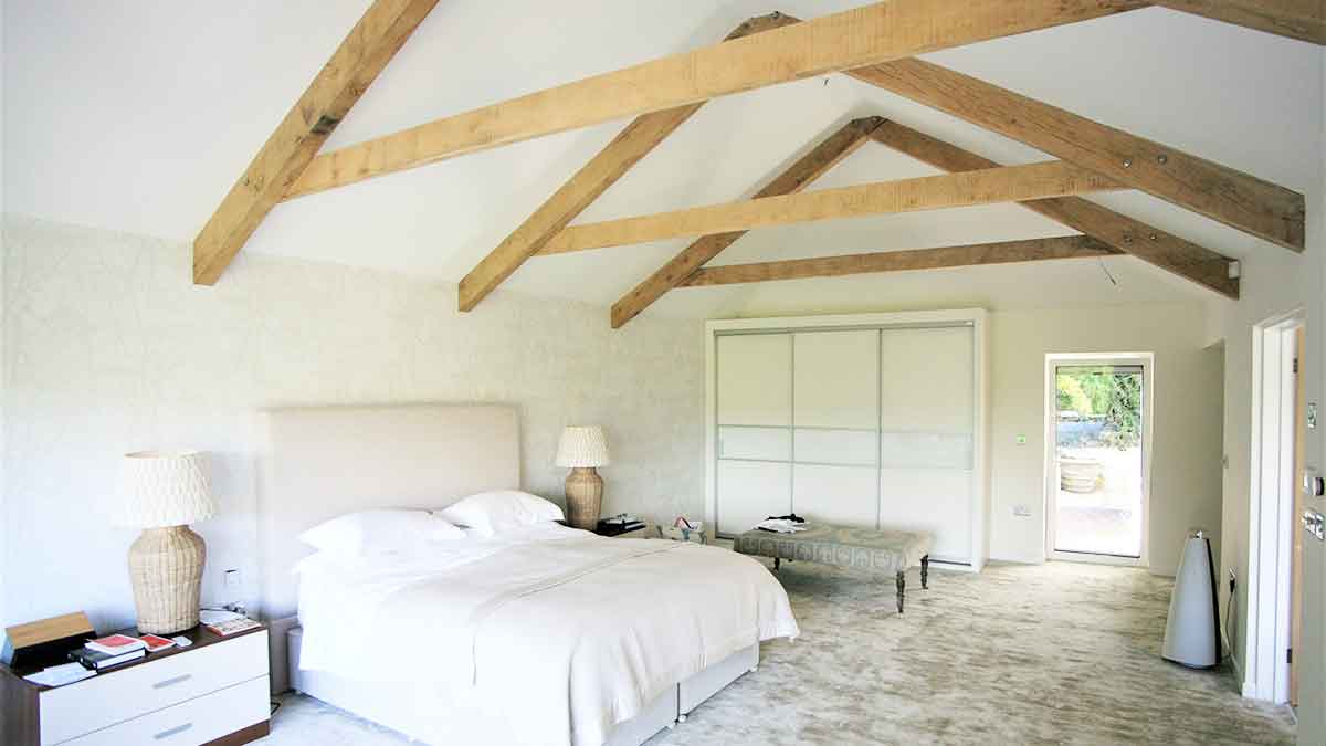 internal shot of architect designed master bedroom with ensuite